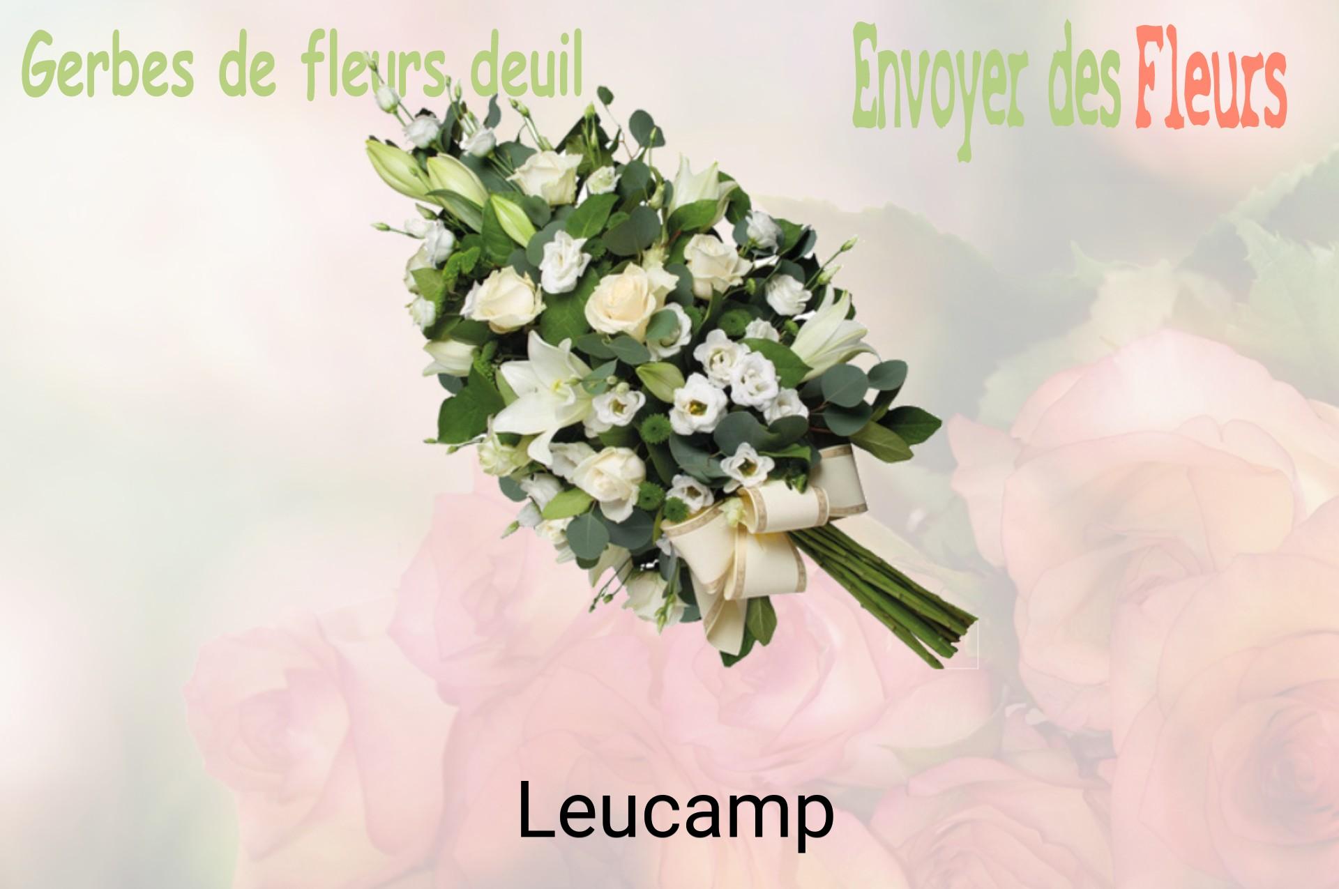 Gerbe de fleurs de deuil livrée à Leucamp